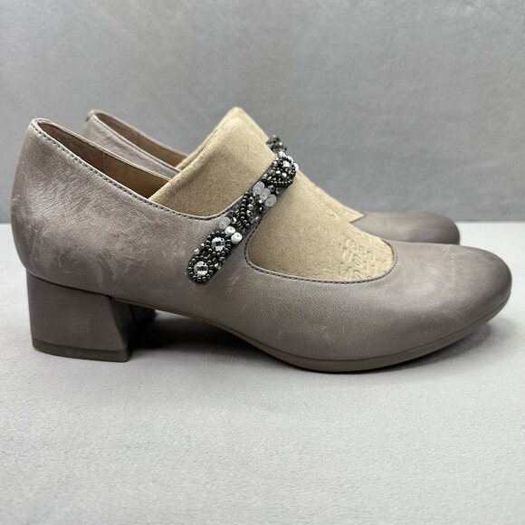 Womens 9.5-10 / EU 40 Dansko Pearlina Mary Jane Burnished Nubuck Stone Beaded - Picture 1 of 8